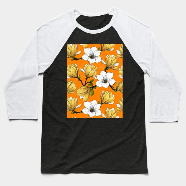 Magnolia garden in yellow Baseball T-Shirt by katerinamk